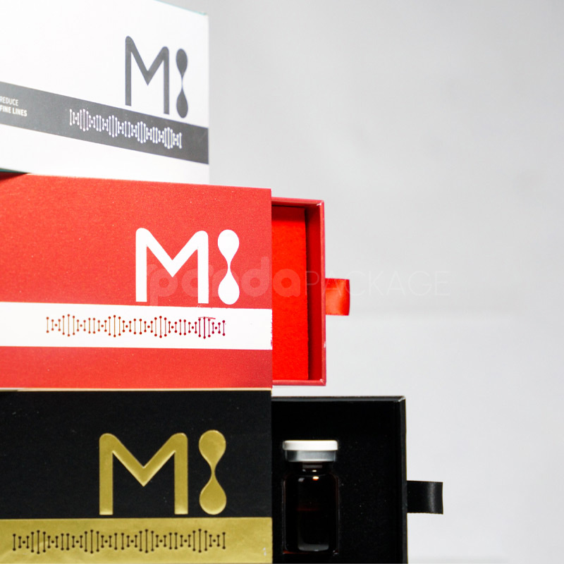 Vial Packaging Box with Metallic Foil Accents