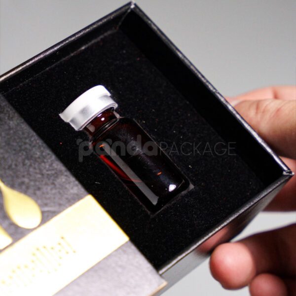 Premium Vial Packaging Box with Metallic Foil Accents