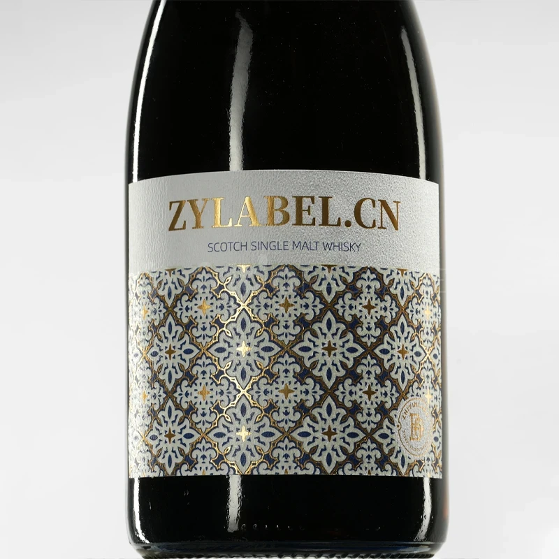Wine Label Sticker with Gold Foil Accents