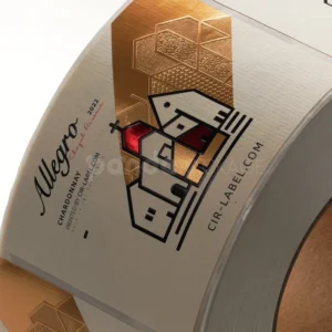 Modern Village Illustration Wine Label Sticker