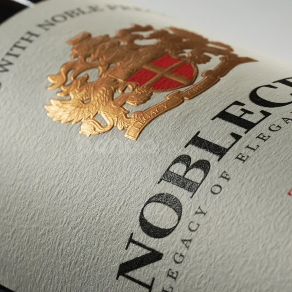 Classic Crest Wine Label Sticker with Embossed Gold Foil Emblem