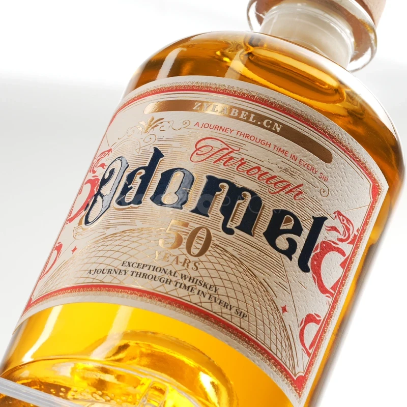 Vintage Script Whiskey Label Sticker