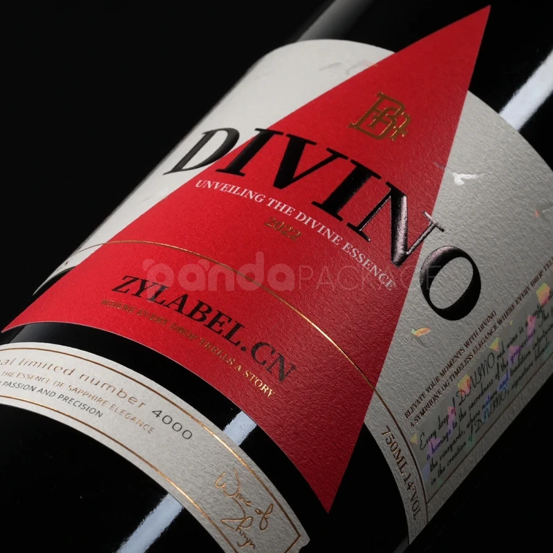 Bold Geometric Wine Label Sticker