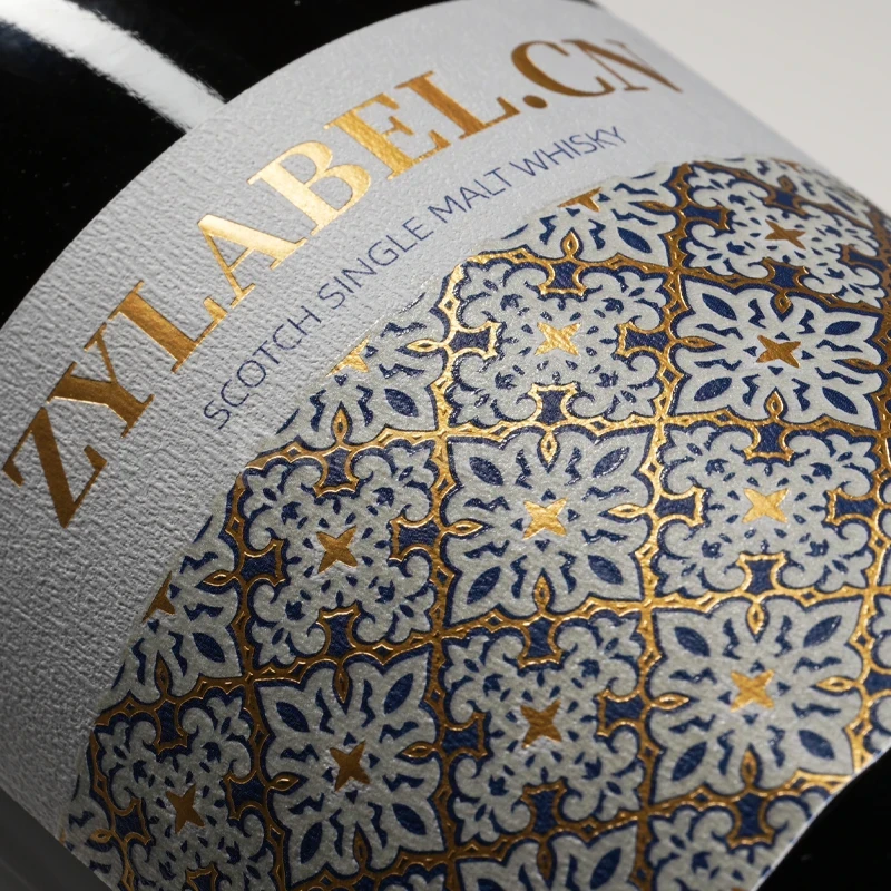 Wine Label Sticker with Gold Foil Accents