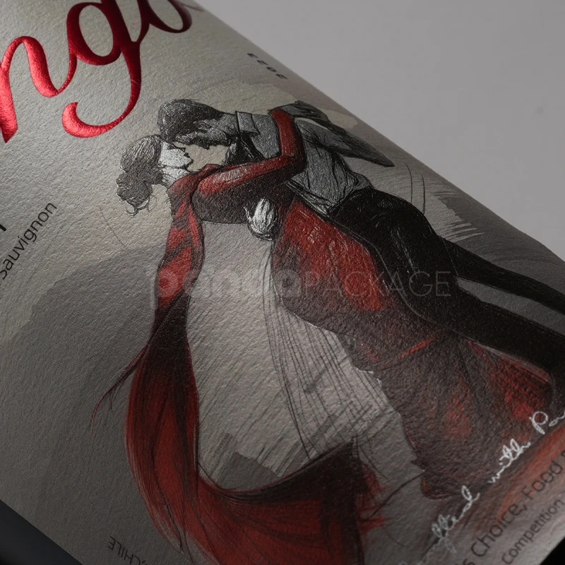 Wine Label Sticker with Textured Finish