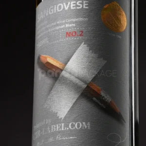 Sketch-Style Wine Label Sticker
