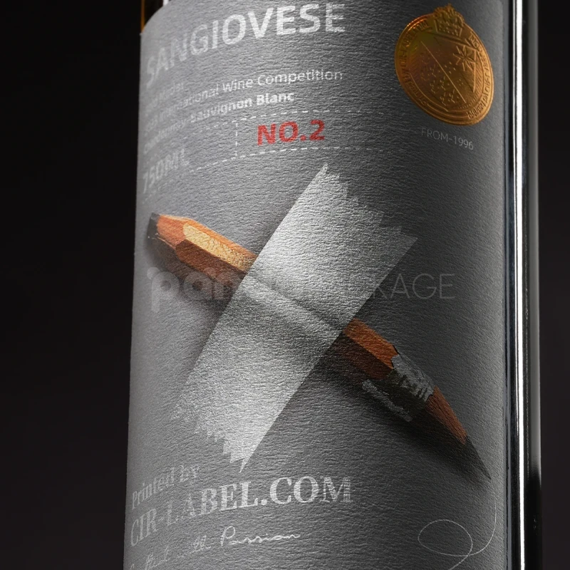 Sketch-Style Wine Label Sticker