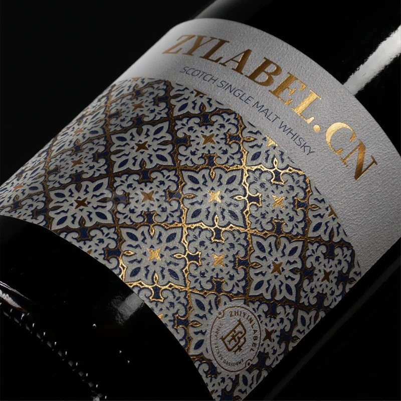 Wine Label Sticker with Gold Foil Accents