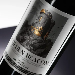 Golden Lighthouse Wine Label Sticker