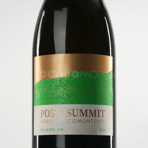 Textured Metallic Wine Label Sticker with Nature-Inspired Color Bands