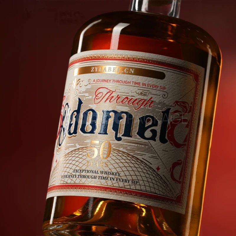 Vintage Script Whiskey Label Sticker