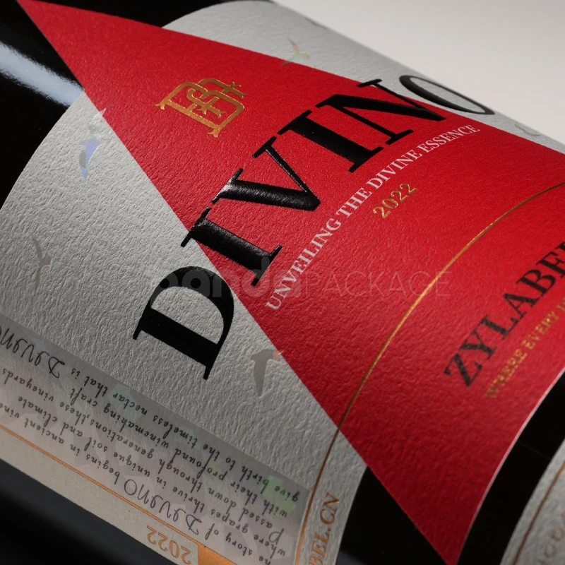 Bold Geometric Wine Label Sticker