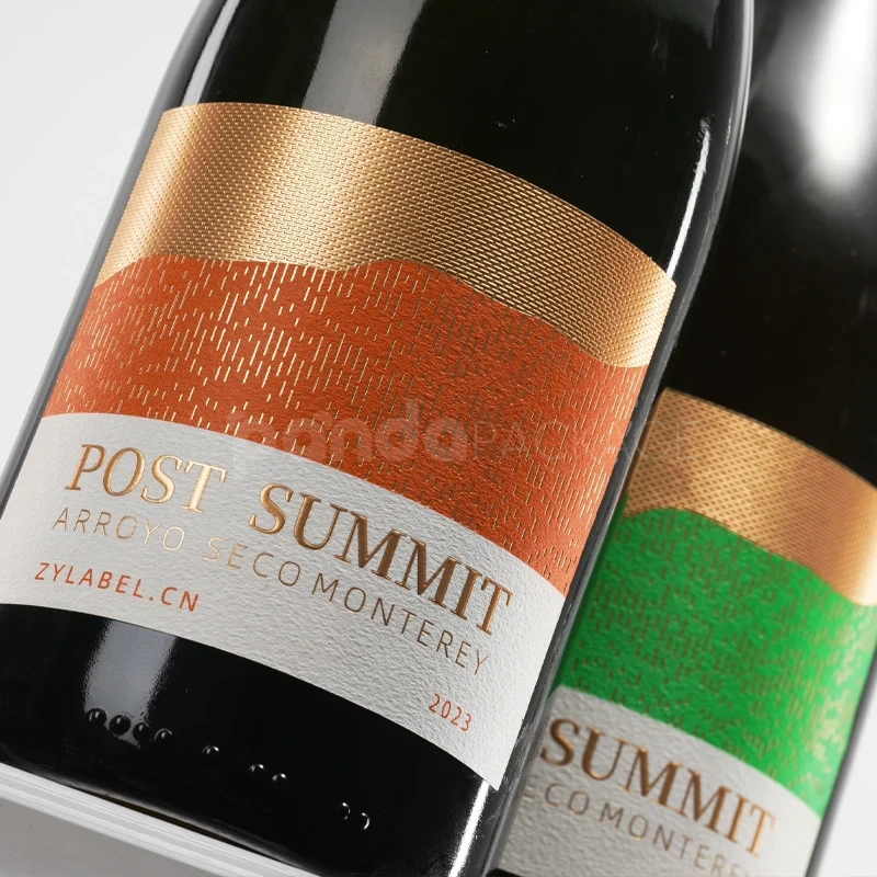 Textured Metallic Wine Label Sticker
