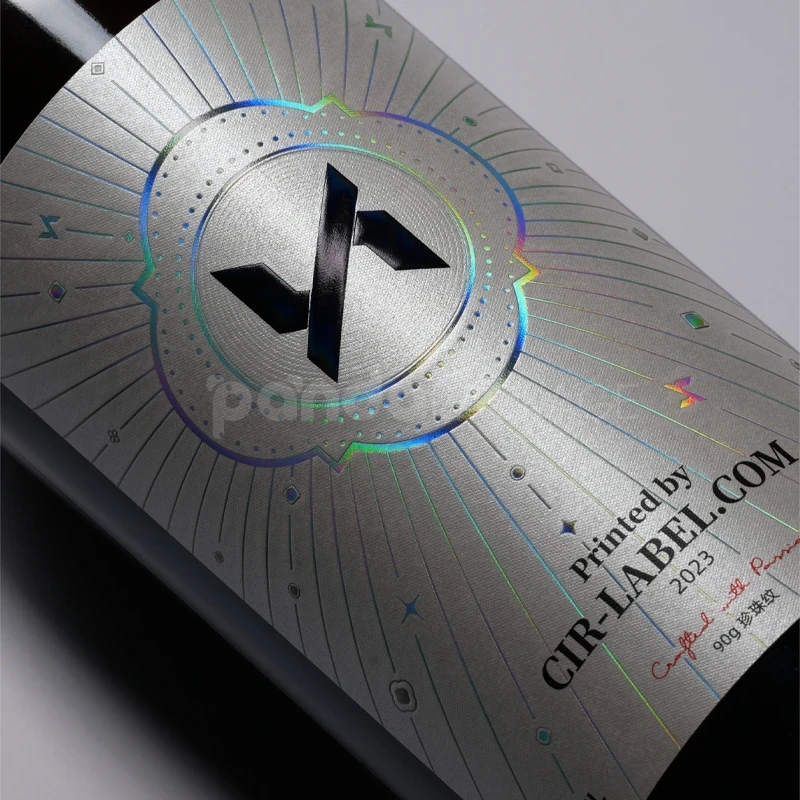Holographic Cold Foil Wine Label Sticker