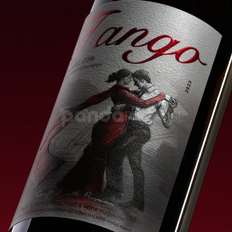 Wine Label Sticker with Textured Finish