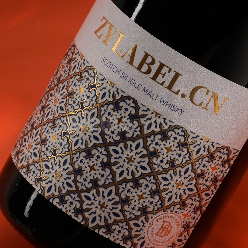 Wine Label Sticker with Gold Foil Accents