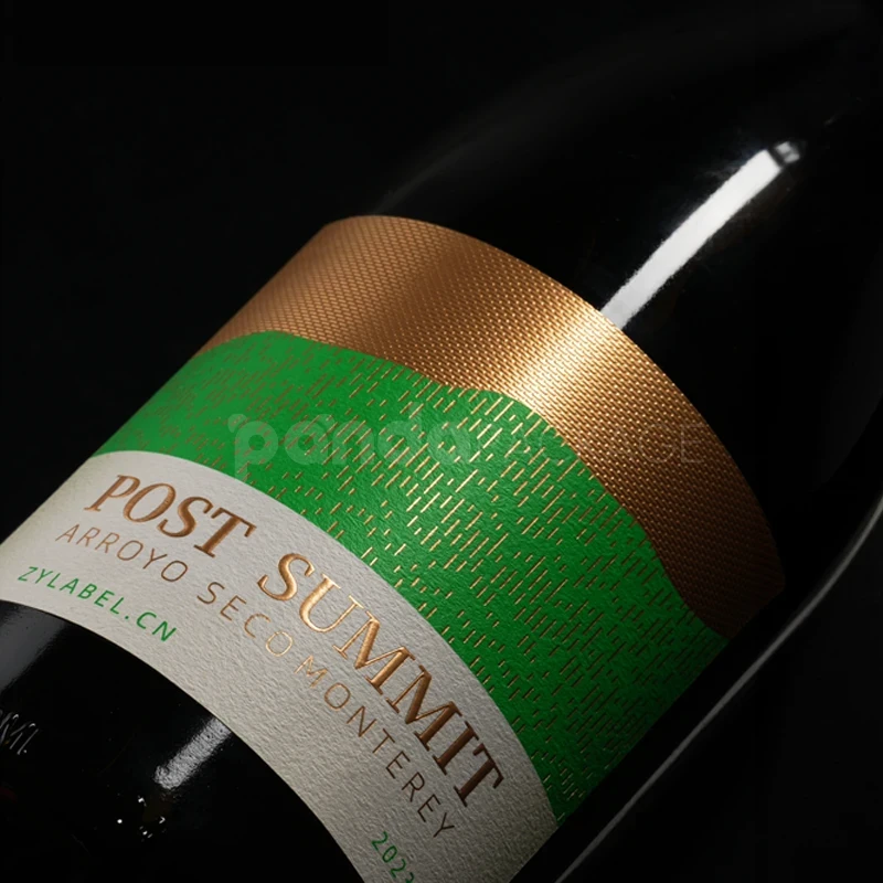 Textured Metallic Wine Label Sticker