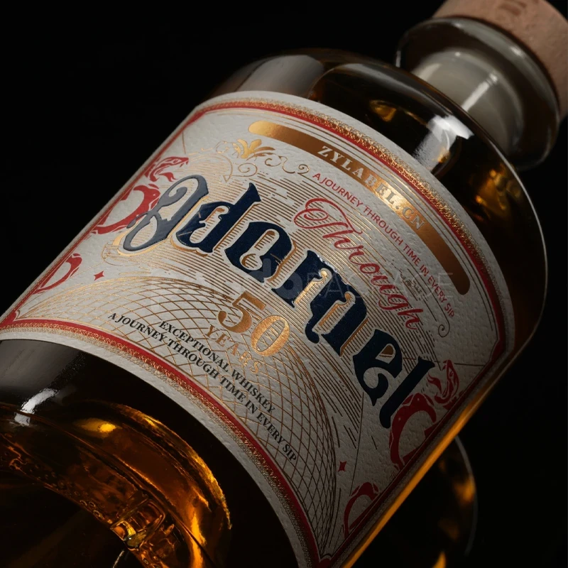 Vintage Script Whiskey Label Sticker