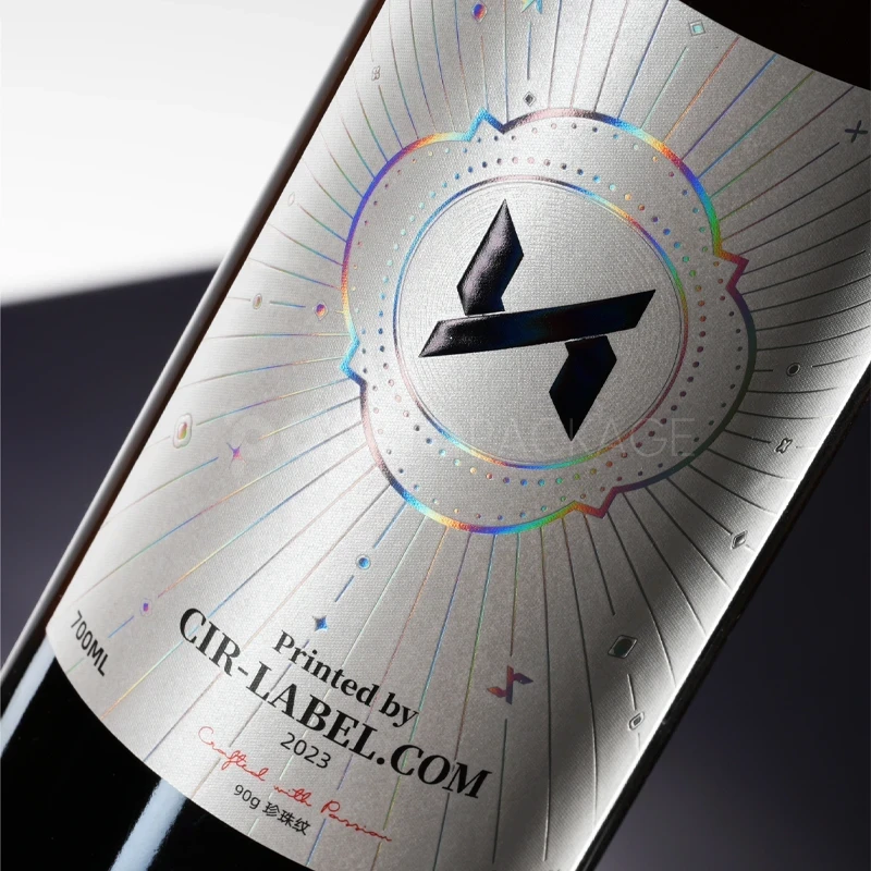 Holographic Cold Foil Wine Label Sticker