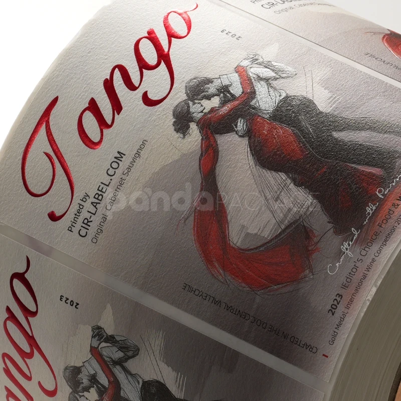 Wine Label Sticker with Textured Finish