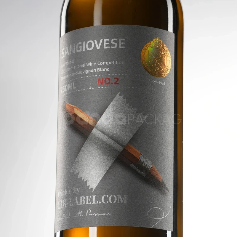Sketch-Style Wine Label Sticker