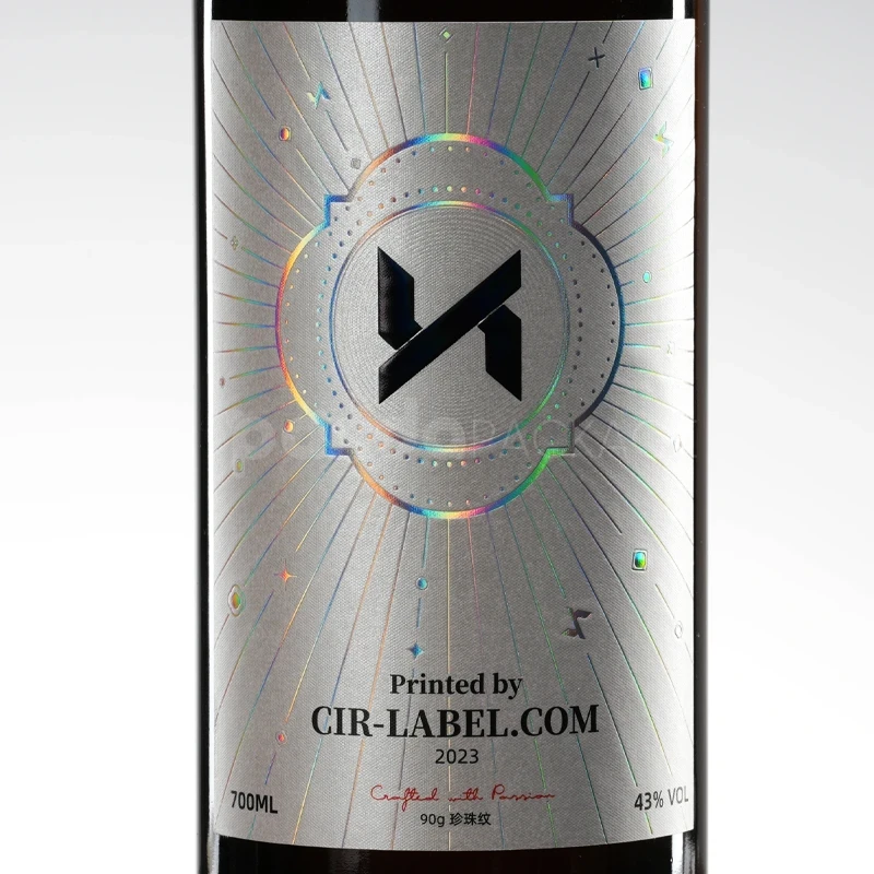 Holographic Cold Foil Wine Label Sticker