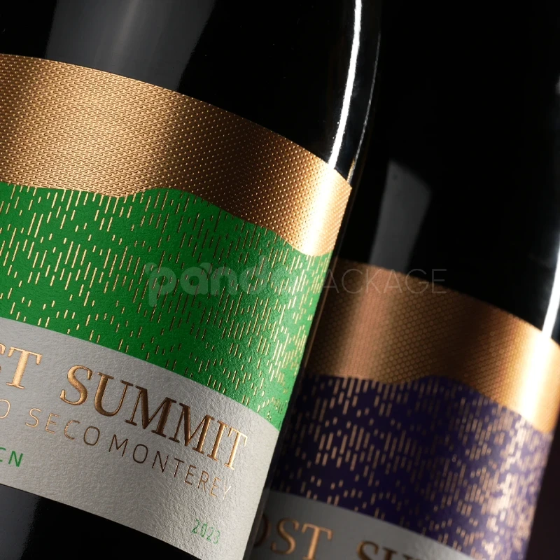 Textured Metallic Wine Label Sticker