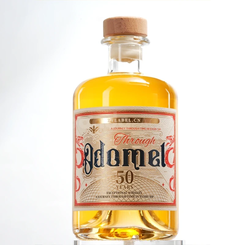 Vintage Script Whiskey Label Sticker