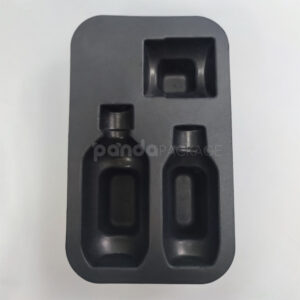 Black Molded Pulp Insert for Premium Bottle Packaging