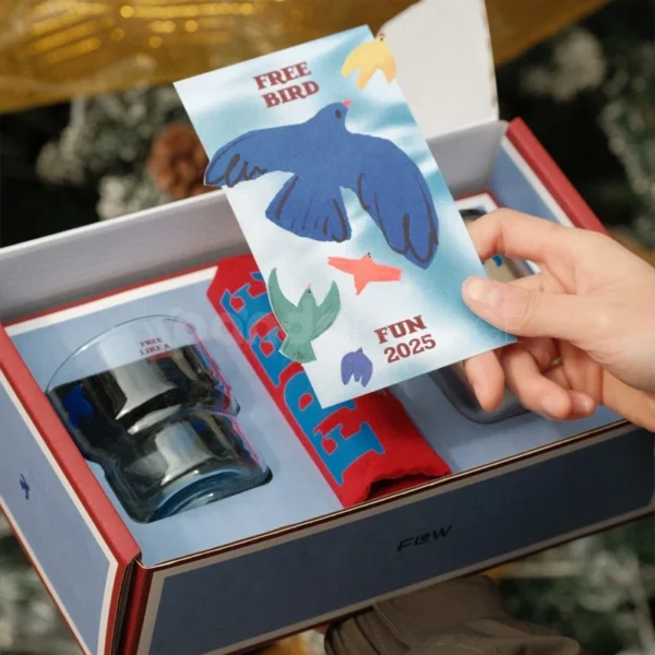 FREE BIRD Custom Rigid Gift Box with Modern Graphic Design