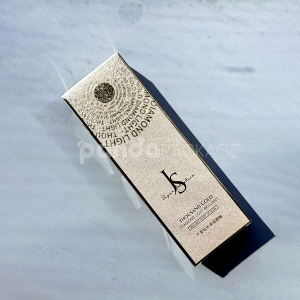 Champagne Gold Foil Slim Rigid Box for Premium Cosmetics