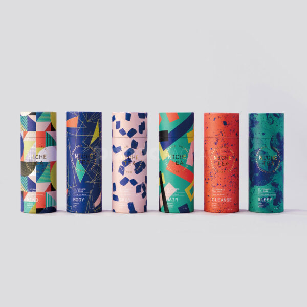 Colorful Cylinder Tea Tube Packaging