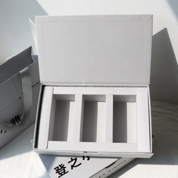 Minimalist White Cosmetic Box with Insert Divider