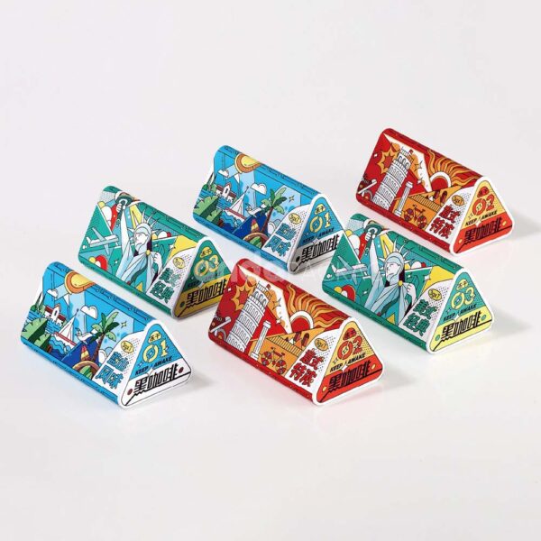 Creative Triangle Prism Packaging with Colorful Illustration Design