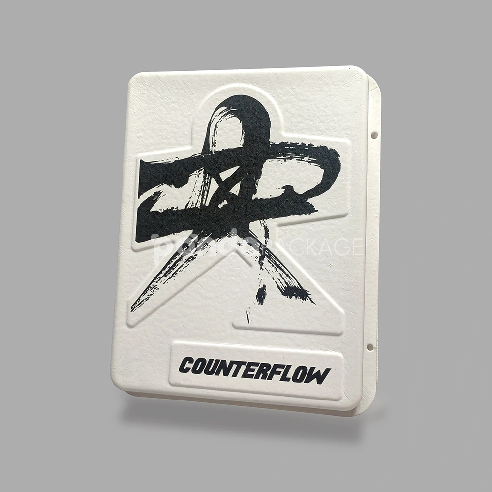 Custom Molded Fiber Box with Bold Graphic Print