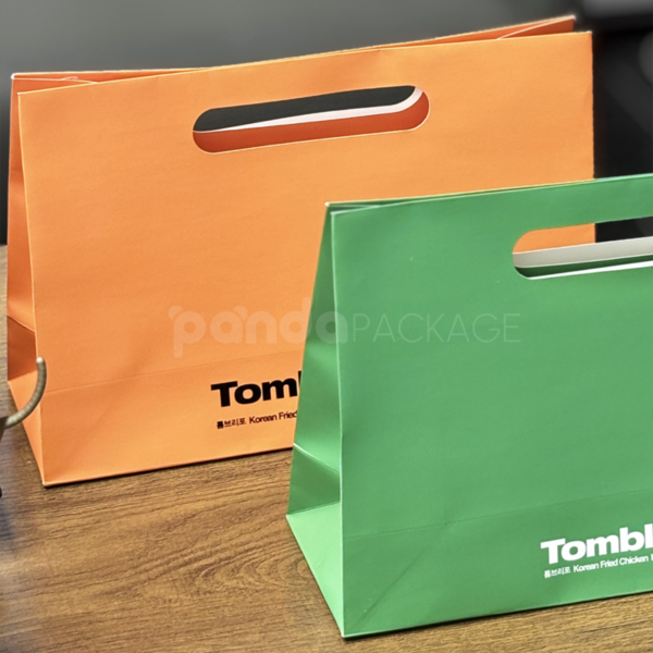 Reusable Die-Cut Handle Paper Bag with Bold Color Blocking