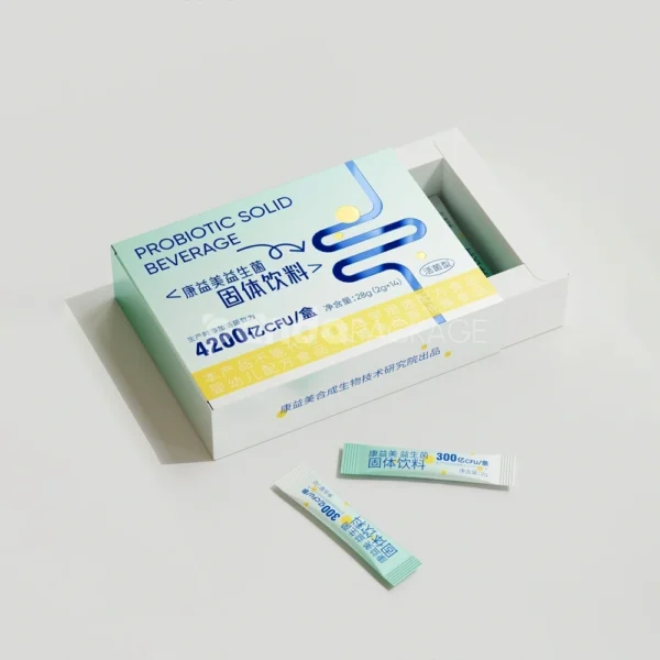 Digestive Health Stick Pack Box with Clean Medical-Inspired Design