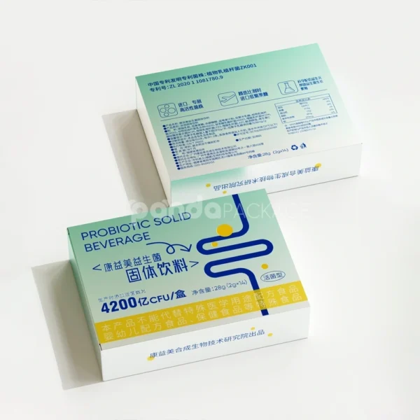 Digestive Health Stick Pack Box with Clean Medical-Inspired Design