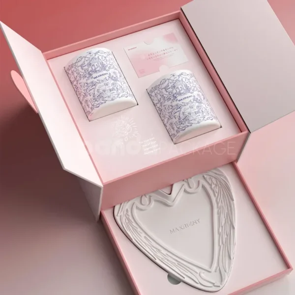 Romantic Pink Drawer Gift Box with Heart Cutout and Magnetic Closure