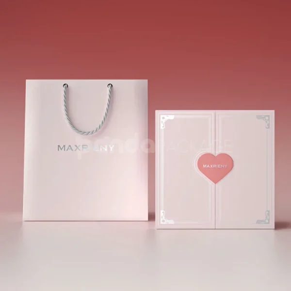 Romantic Pink Drawer Gift Box with Heart Cutout and Magnetic Closure