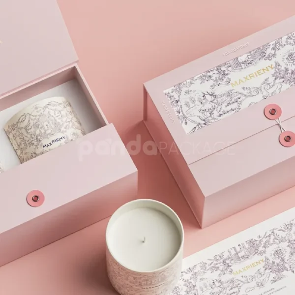 Floral Pink Candle or Teacup Gift Box with Drawer Design