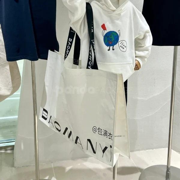 Eco-Friendly Reusable Canvas Tote Bag with Black Handles