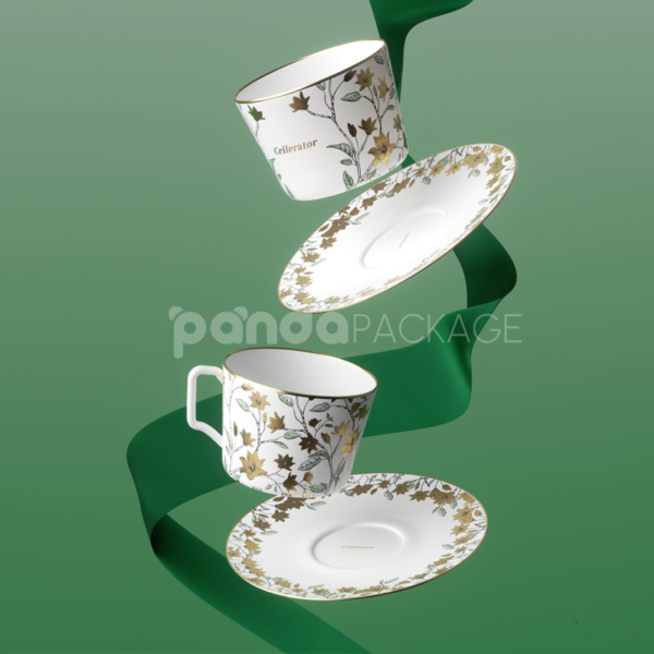 Elegant Green Gift Box for Porcelain Teacup Set