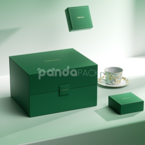 Elegant Green Gift Box for Porcelain Teacup Set