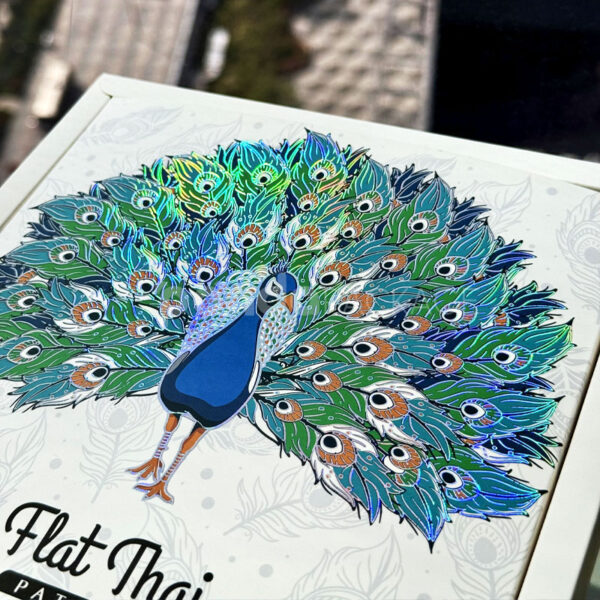 Elegant Peacock Print Rigid Box for Gift or Specialty Items