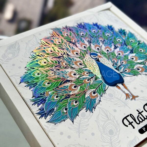 Elegant Peacock Print Rigid Box for Gift or Specialty Items