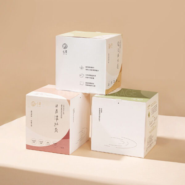Elegant Tea Packaging Box with Minimalist Pastel Design