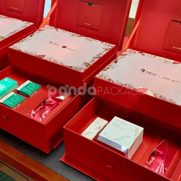 Festive Red Gift Box with Traditional Chinese Flair