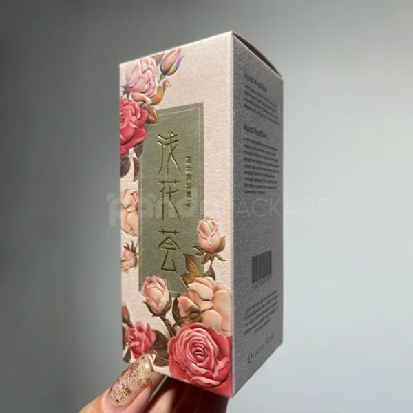 Floral Print Folding Carton for Skincare or Gift Packaging