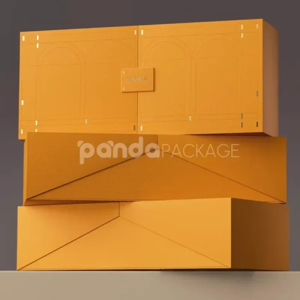 Premium Drawer Gift Box with Magnetic Closure in Amber Yellow